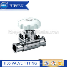 manual sanitary stainless steel clamp diaphragm valve with EPDM +PTFE